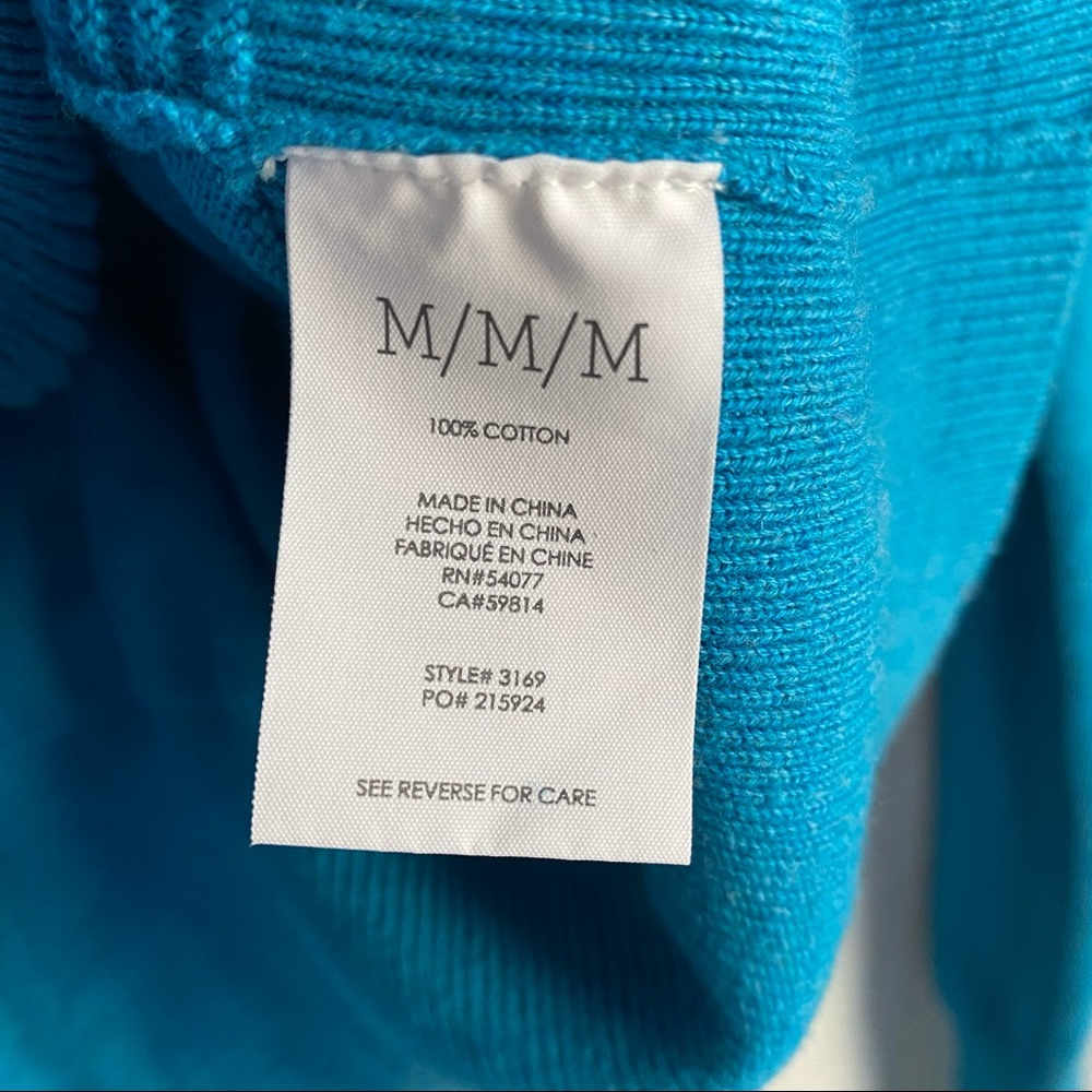 CAbi Ribbed Turquoise Cardigan Sweater - Picture 5 of 5